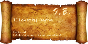 Illovszky Barna névjegykártya